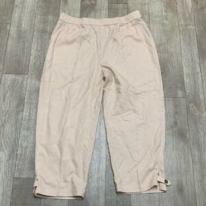 Womens Emily Daniel’s Linen Blend Crop‎ Pull On Comfy Pants